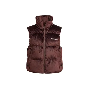 Adidas Originals Regen FW24 Velvet Down Vest Vest Women's Dark Gray Brown