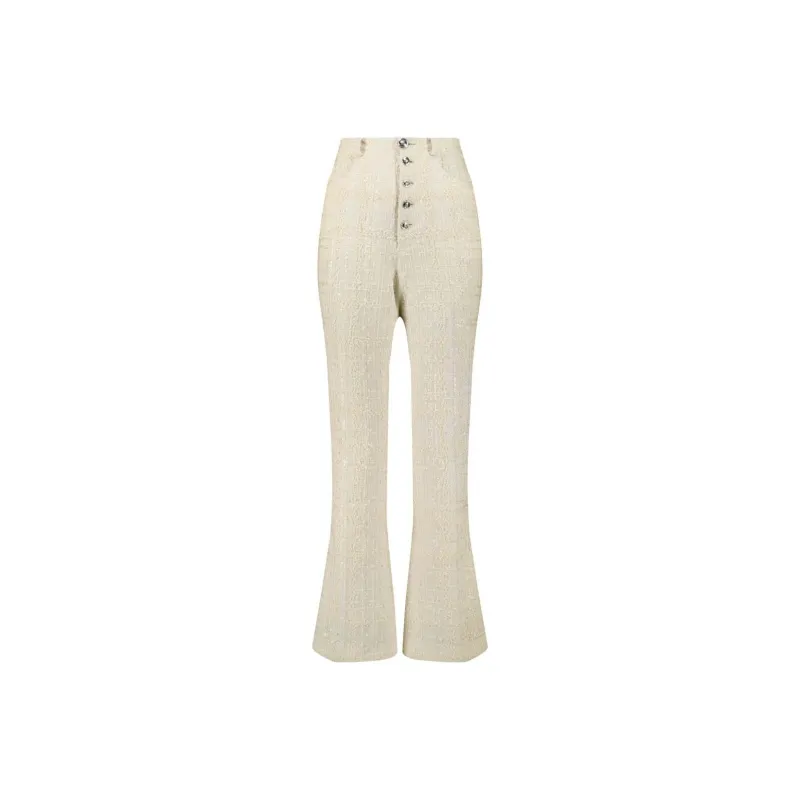 Giambattista Vall Bouclé High waisted Flared Trousers-0