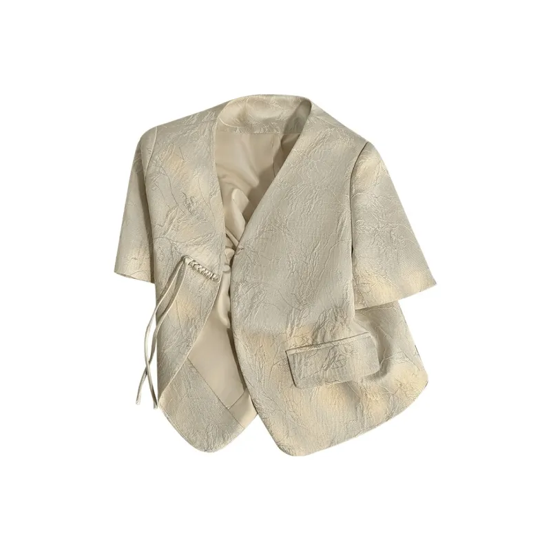 Cypress House Cropped Coats Women's Champagne-0