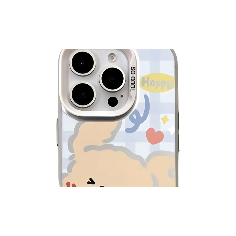 Wei Xin Acrylic Material Hug White Brown Puppy Phone Cases Compatible With IPhone 16/15 Pro Max/Apple 13/14 Pro/Max-1