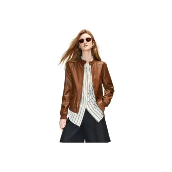 【dme】 Leather Jacket Women's Brown