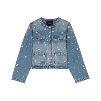 Maje Crystal embellished Denim Jacket