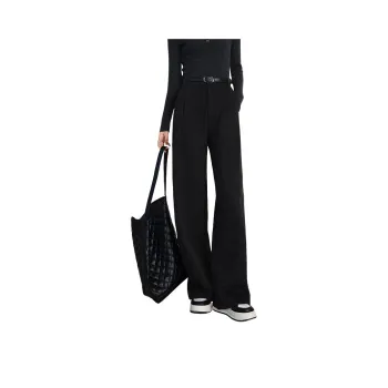 Late White Casual Pants Women's Black Gray Color