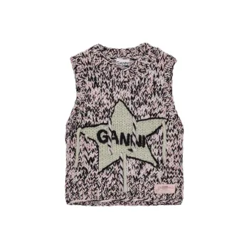 GANNI Logo Intarsia Handknitted Vest