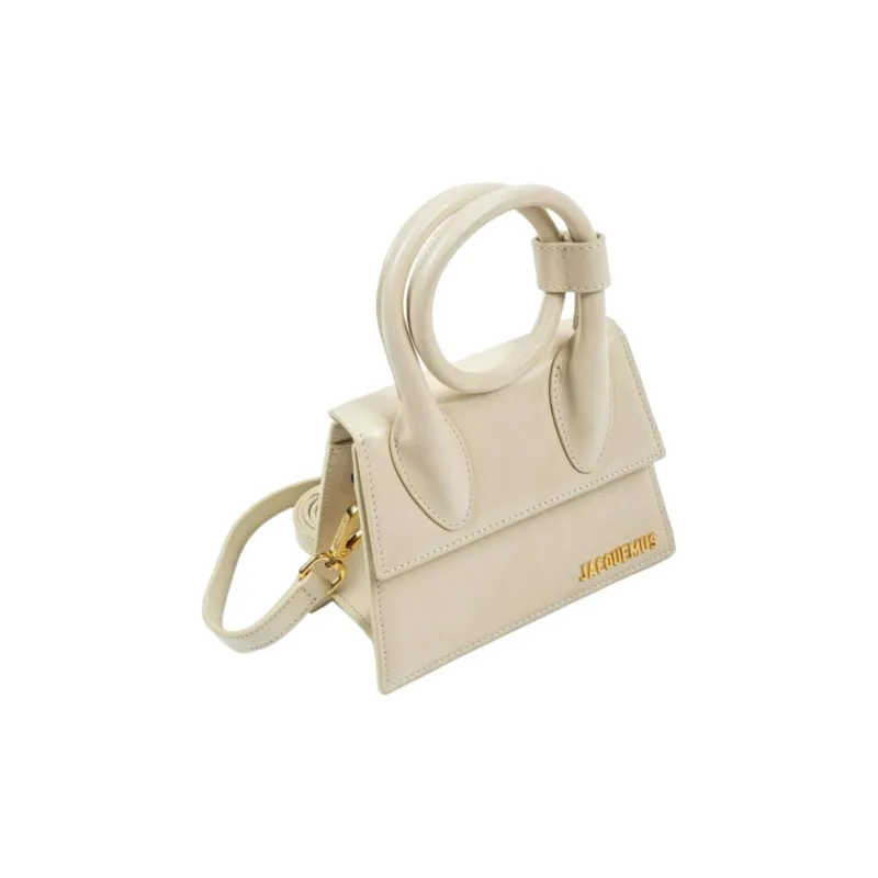 Jacquemus Le Chiquito Calfskin Shoulder Bag, Crossbody Bag, Handbag Women's Cream-2