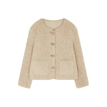 IHIMI Velvet feel Coat Women's Light Khaki
