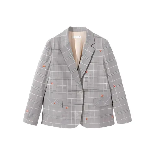 EICHITOO Business Suit Women's Khaki Plaid