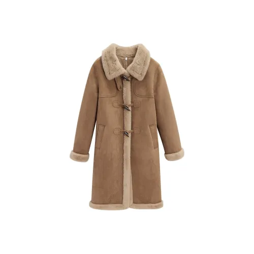 Love To Serve Velvet feel Coat Women's Brown