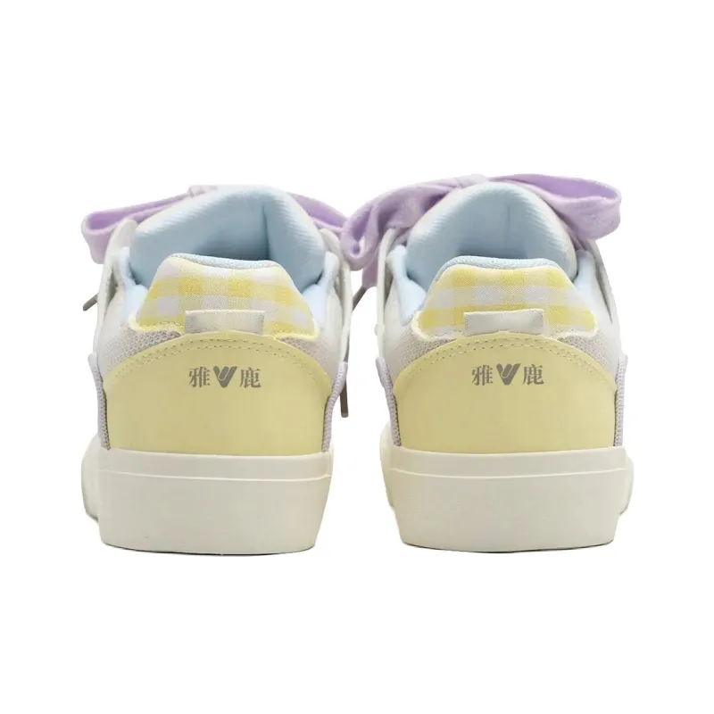 Yalu Canvas Shoes Women's Low Top White/Pink/Purple-5