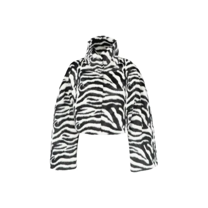 Rotate Zebra print Faux fur Jacket-0