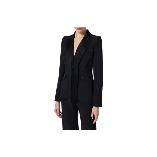 Elisabetta Franchi Satin Lapel Crepe Tuxedo Jacket