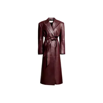 H&M x MAGDA BUTRYM Magda Butrym Collaboration Leather Jacket Women's Burgundy
