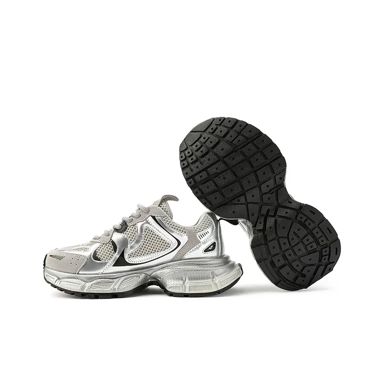UBZ Low Top Chunky Sneakers Women's Silver-3