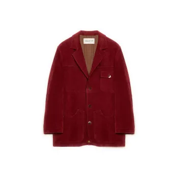 FIRELADY FUR Leather Jacket Women's Red Velour