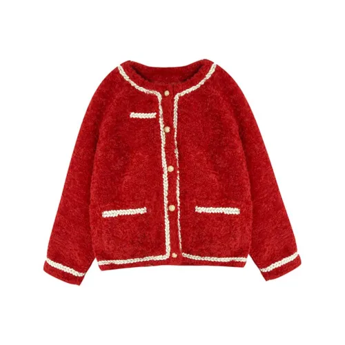 QIAOYUHUAZUN Velvet-feel Coat Women's Red