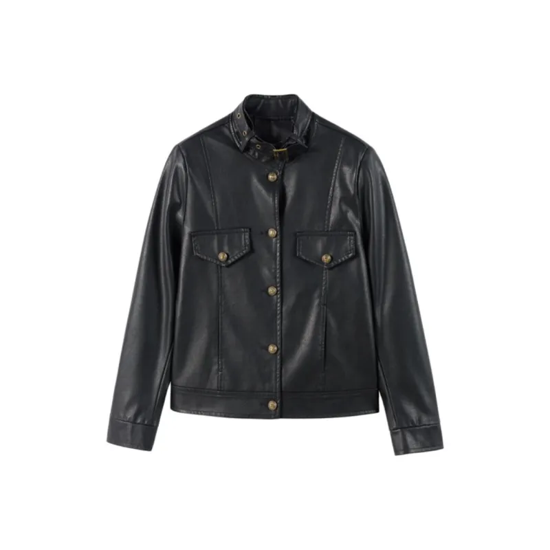 Yi Mengyuan Leather Jacket Women's-0