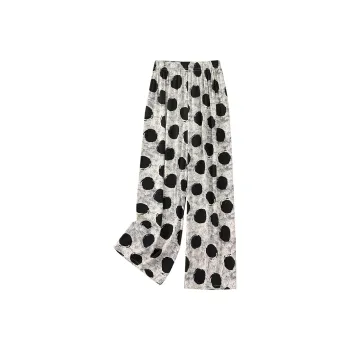TOUCH Casual Pants Women's Gray With Black Polka Dots