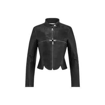 DIOR Leather Jacket Women's Black