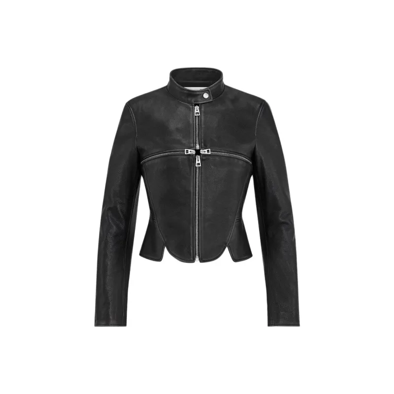 DIOR Leather Jacket Women's Black-0