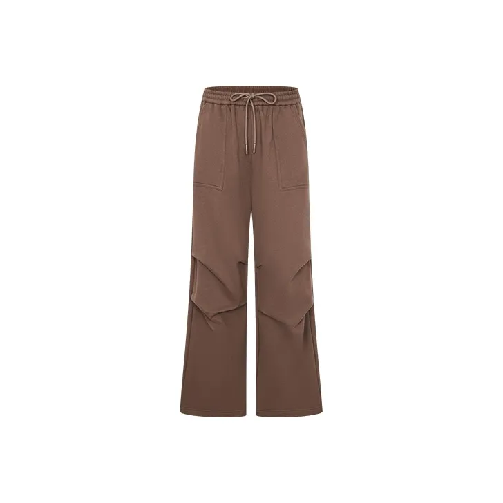 URBAN REVIVO Casual Pants Women's Dark Coffee Brown-0