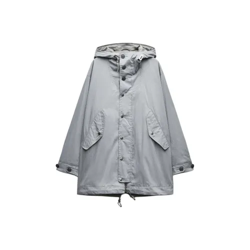 And Wander X ZARA And Wander Collaboration Coats Women's Gray