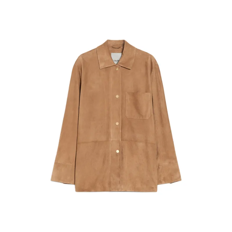'S MAX MARA Leather Jacket Women's Khaki-0