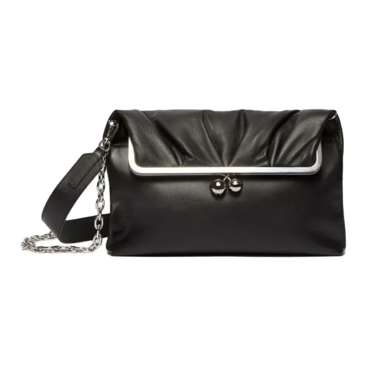 WEEKEND MaxMara Leather Shoulder Bag Women's Black-0