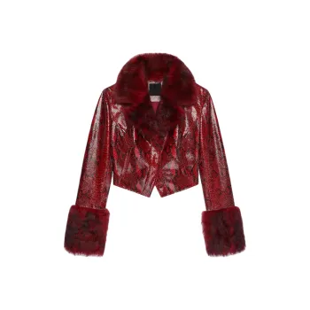 GIVENCHY FW24 Leather Jacket Women's Burgundy