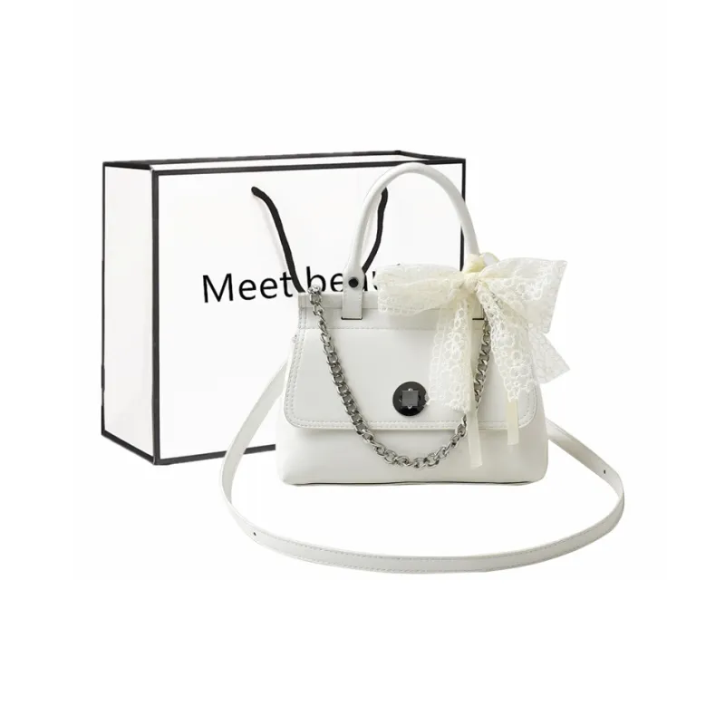 Fitchell PU One Shoulder Handbag Regular Women's White/Blue/Pink/Purple/Black-0