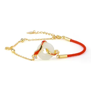CHINA GOLD Hetian Jade Bracelets Pale Greenish White Jade Women's