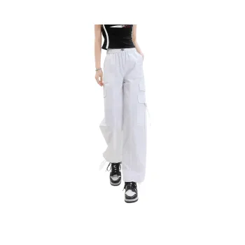 Menglaini Casual Pants Unisex White