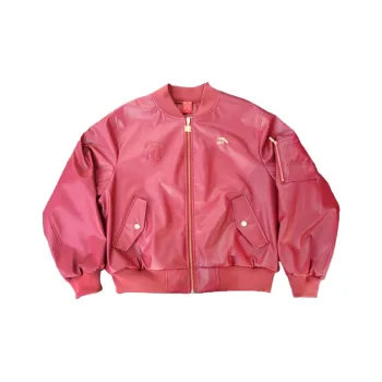 Anta Leather Jacket Women's Vermilion Red