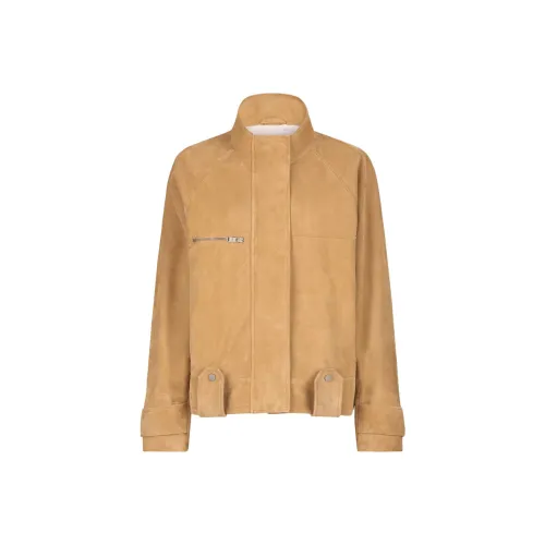 Dondup SS25 Leather Jacket Women's Cookie