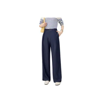 FAWENXIANGZI Casual Pants Women's Navy Blue