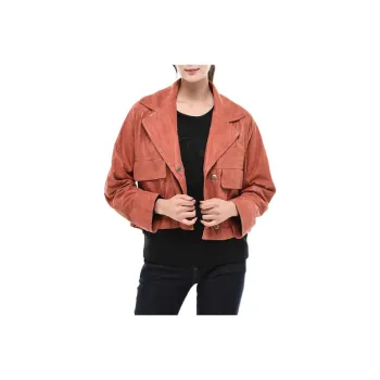 GIORGIO ARMANI Leather Jacket Women's Pink