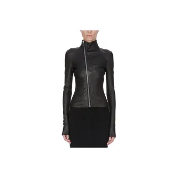 RICK OWENS Leather Gary Jacket Black