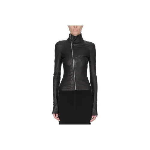 RICK OWENS Leather Gary Jacket Black