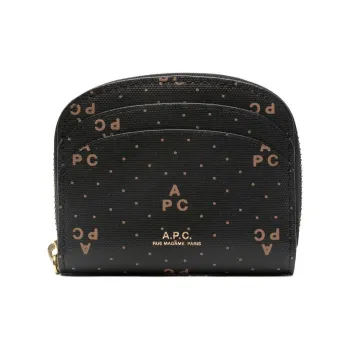 A.P.C Cotton With Polyurethane Wallet Women's Black