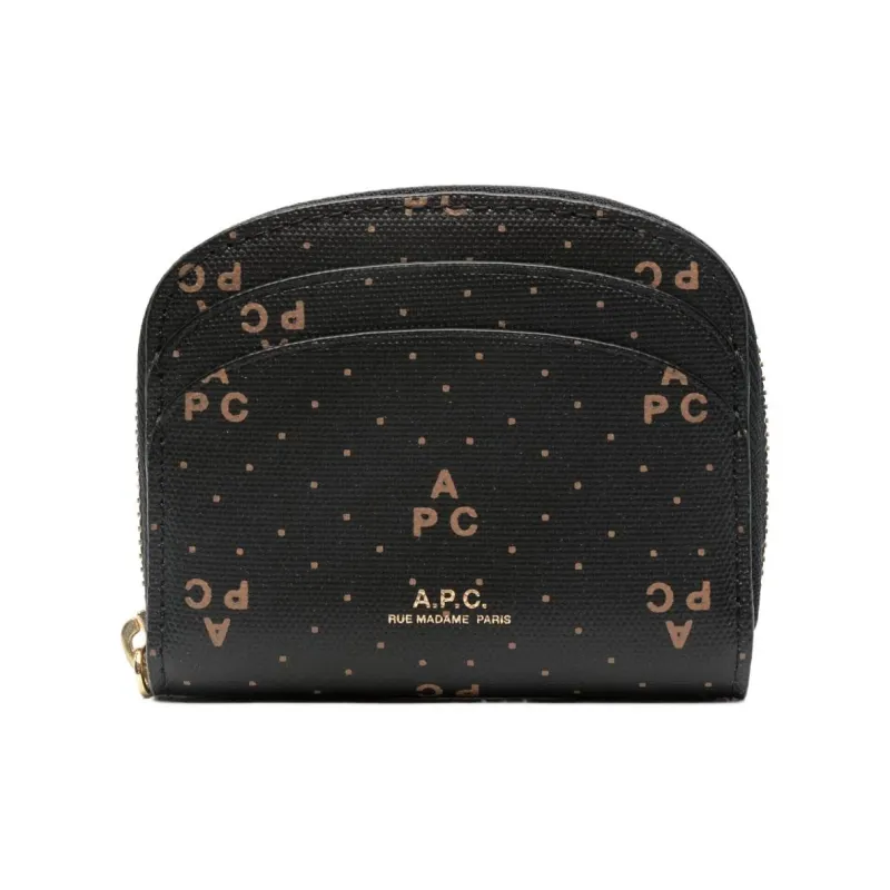 A.P.C Cotton With Polyurethane Wallet Women's Black-0