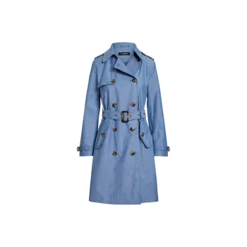 LAUREN RALPH LAUREN Trench Coat Women's Agate Blue