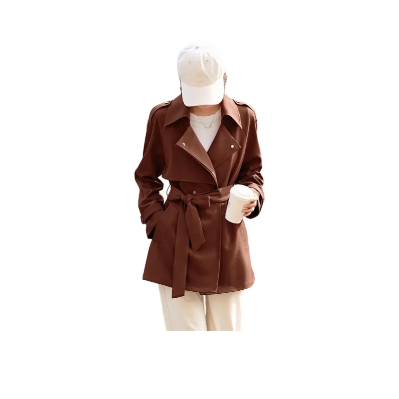 Mo Han Yi Mei Trench Coat Women's Red-0