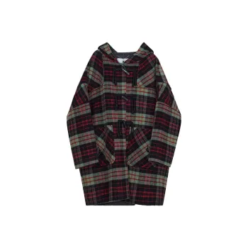 NancyCavally Coats Women's Red Mixed Color Plaid