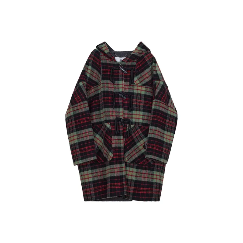 NancyCavally Coat Women's Red Mixed Color Plaid-0