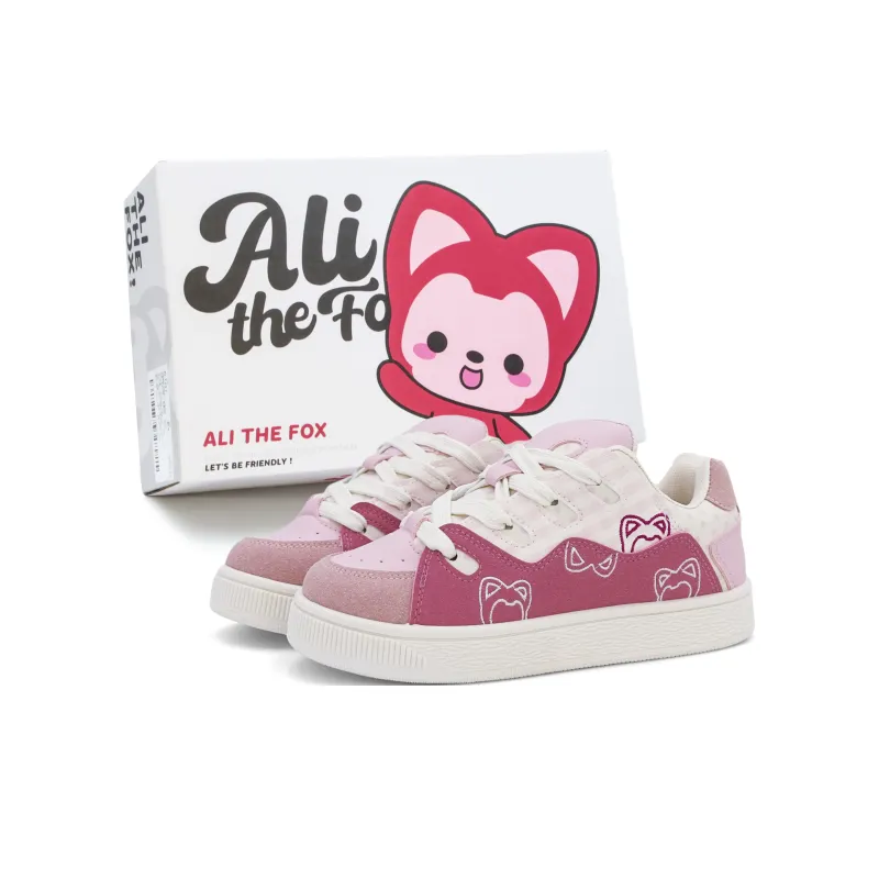 ALI THE FOX Skateboard Shoes Women's Low Top Guava Pink/Light Yellow/Beige Pink/Light Blue-11