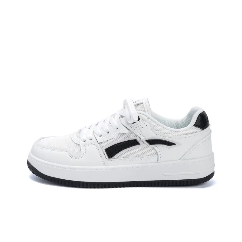 HUANQIU Abrasion Resistant, Lightweight, And Breathable Low Top Skateboard Shoes Men's White Black-0
