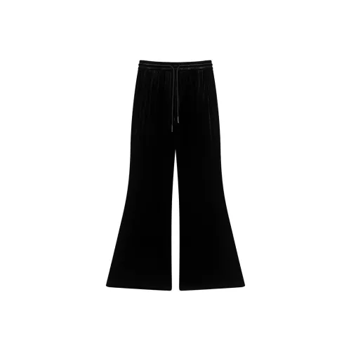 Ouyang 다크 나이트 블랙 여성 캐주얼 팬츠