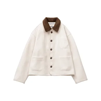 MADEN Cropped Coat Women's Milk White