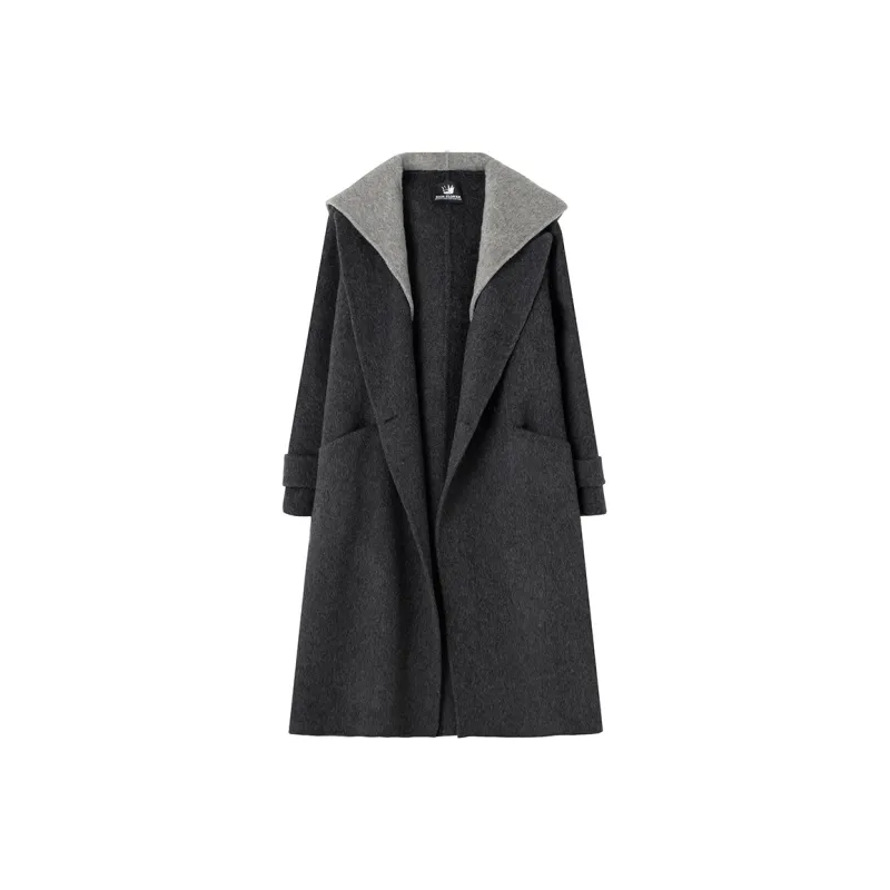 SOON FLOWER Autumn And Winter Season Coats Women's Black Gray Color-0