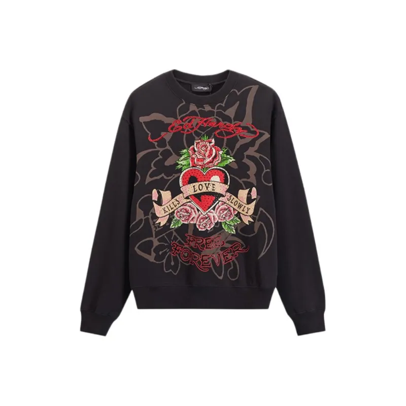 Ed Hardy Sweatshirt Women's Black-0