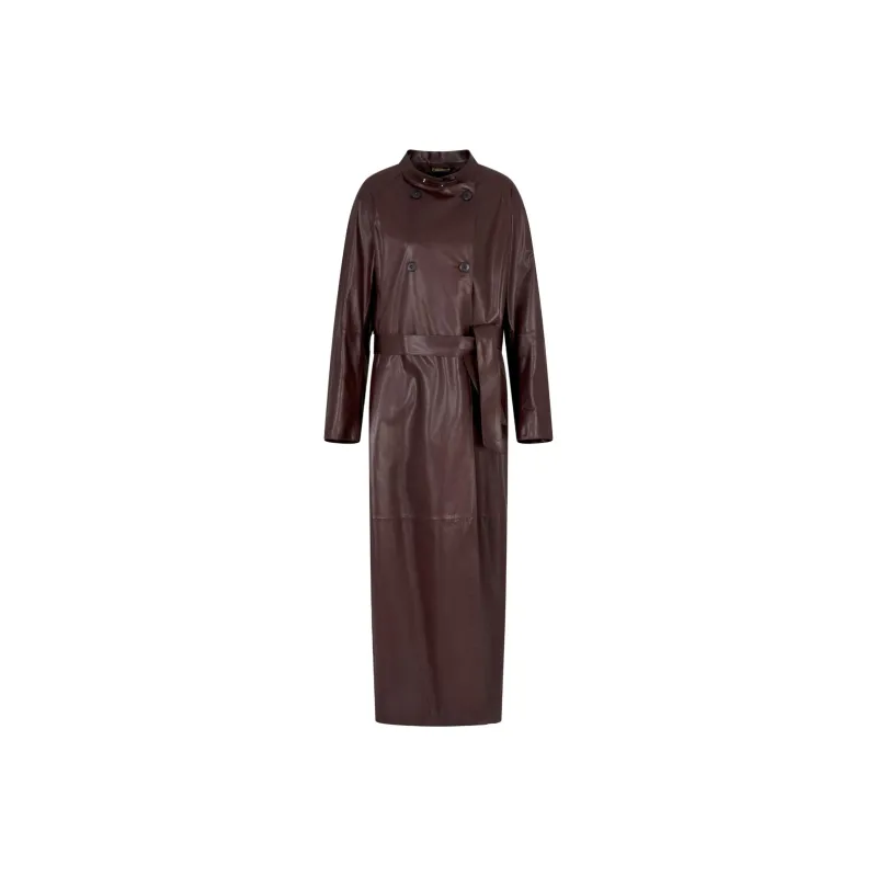 GIORGIO ARMANI Nappa Leather Trench Coat-0